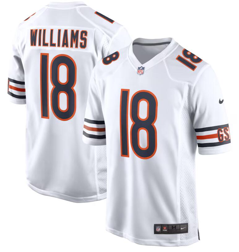 Men Chicago Bears #18 Caleb Williams Nike white Alternate 2024 NFL Draft First Round Pick Player Game Jersey
